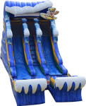 Blue Wave double Lane Inflatable Waterslide rental in the Victoria Texas area.